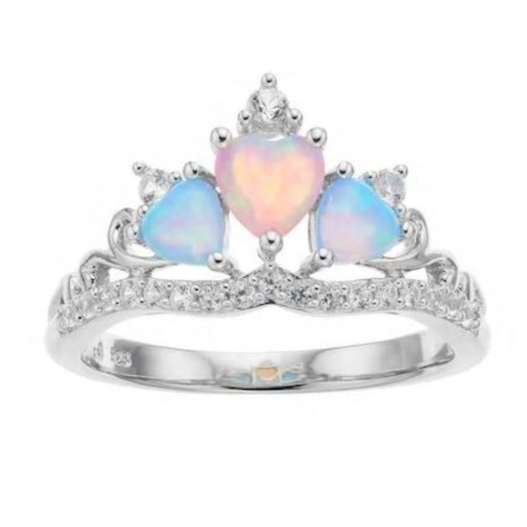 Jewelry - Sterling Silver Lab Opal Tiara Ring size 7 NWOT